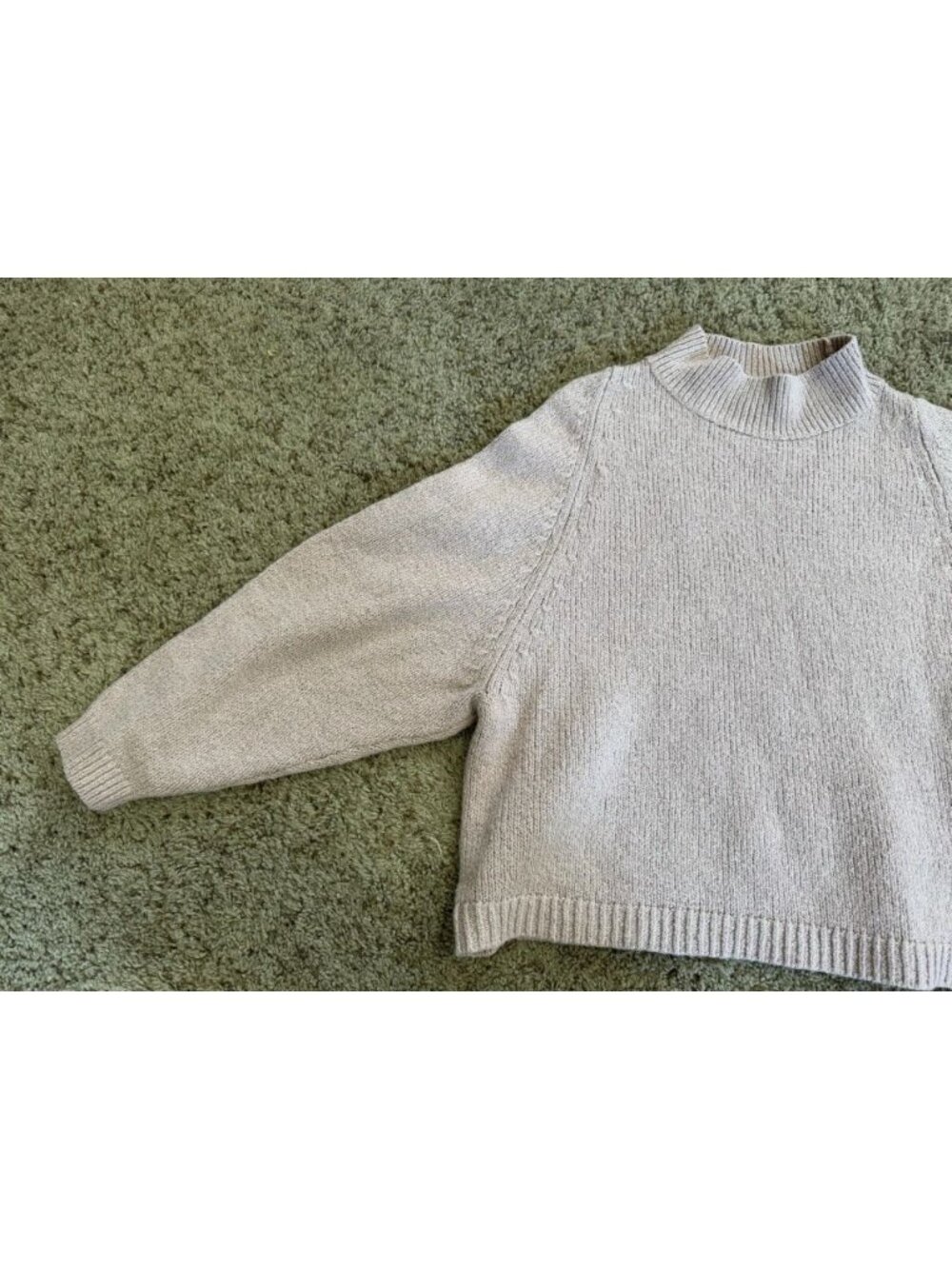 OLD NAVY Relaxed Sweater Mock Neck LARGE Casual Basic Neutral Teacher Minimal - Picture 4 of 8